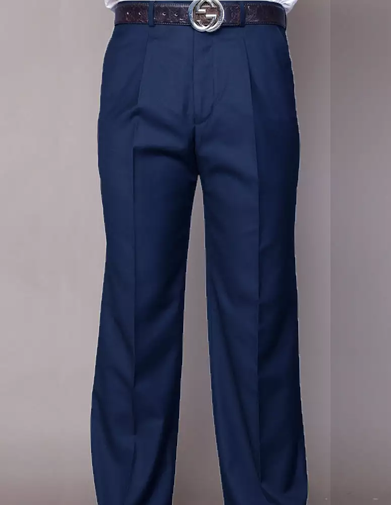 STATEMENT CLOTHING | REGULAR FIT PLEATED PANTS PA-200A-INDIGO