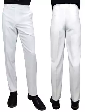 STATEMENT CLOTHING | SLIM FIT PANTS PL-100-WHITE