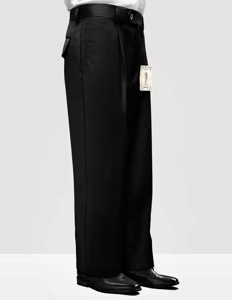 STATEMENT CLOTHING | SOLID COLOR WIDE LEG PANTS WP-100-BLACK