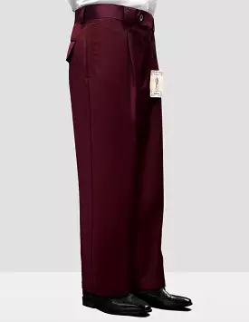 STATEMENT CLOTHING | SOLID COLOR WIDE LEG PANTS WP-100-BURGUNDY