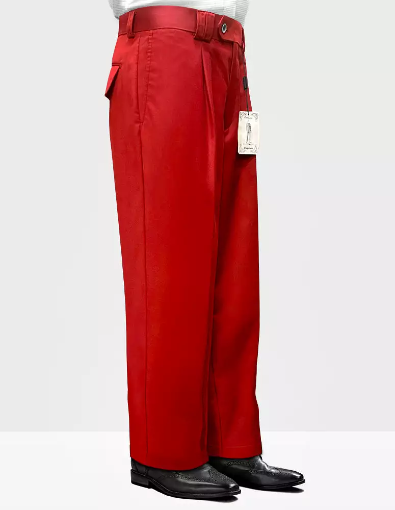 STATEMENT CLOTHING | SOLID COLOR WIDE LEG PANTS WP-100-RED