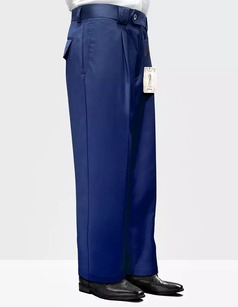 STATEMENT CLOTHING | SOLID COLOR WIDE LEG PANTS WP-100-SAPPHIRE