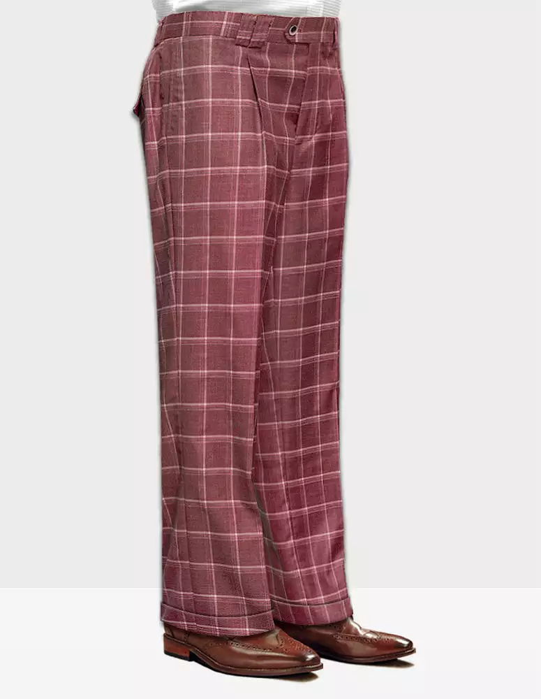 STATEMENT CLOTHING | WIDE LEG PLAID PANTS WP-101-BRICK