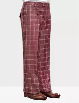 STATEMENT CLOTHING | WIDE LEG PLAID PANTS WP-101-BRICK