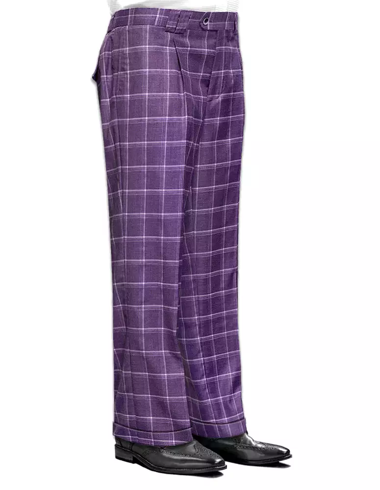 STATEMENT CLOTHING | WIDE LEG PLAID PANTS WP-101-MAUVE