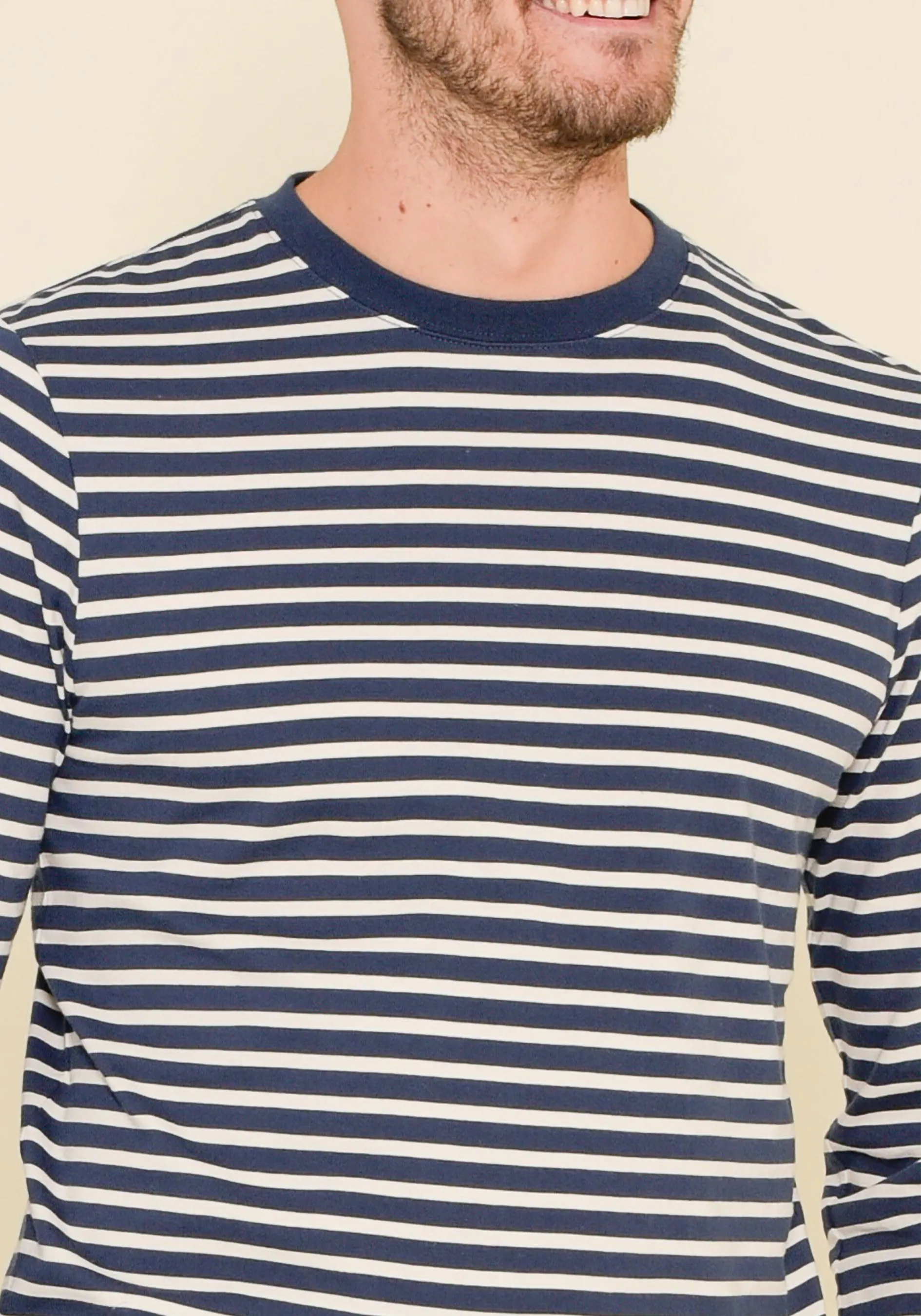 Stripe Long Sleeve Tee Navy