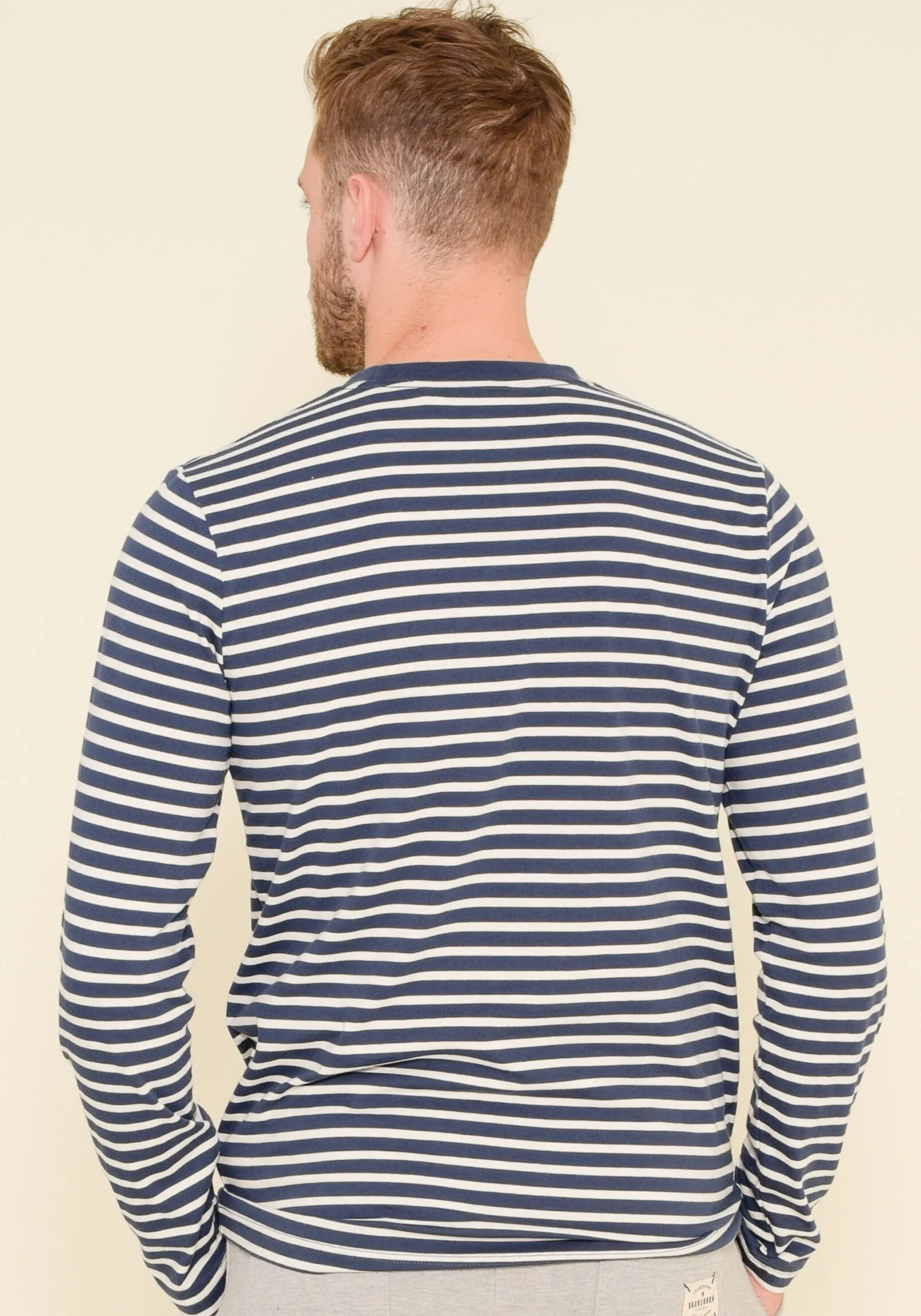 Stripe Long Sleeve Tee Navy