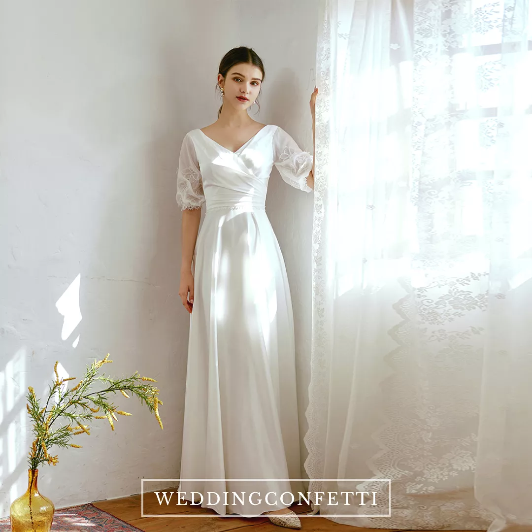 The Caserina Wedding Bridal Short Sleeve Gown