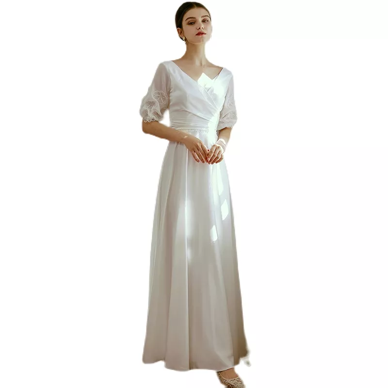 The Caserina Wedding Bridal Short Sleeve Gown