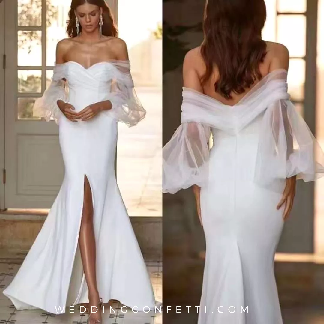 The Lelanie Wedding Bridal Off Shoulder Gown