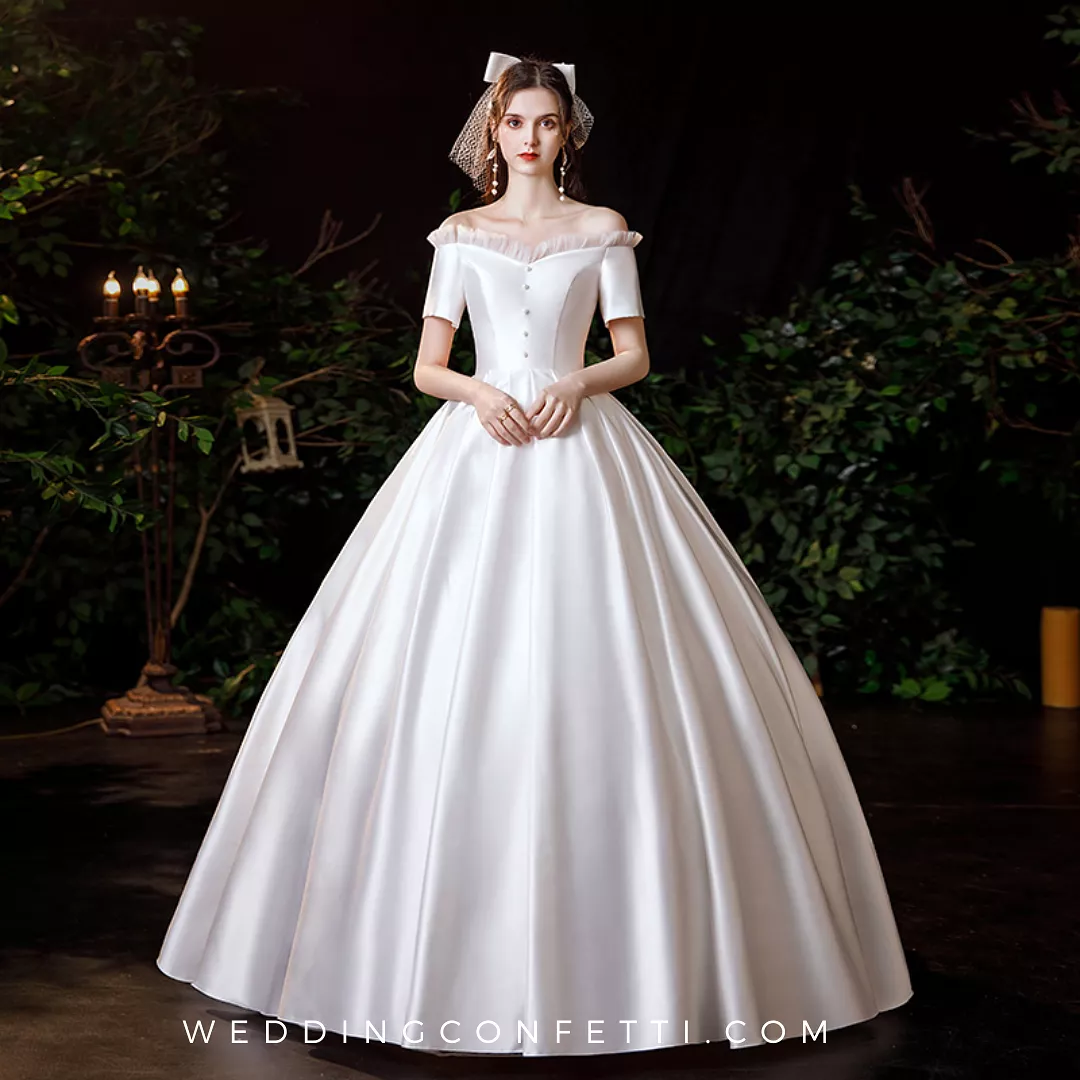 The Lercinda Wedding Bridal Short Sleeve Gown