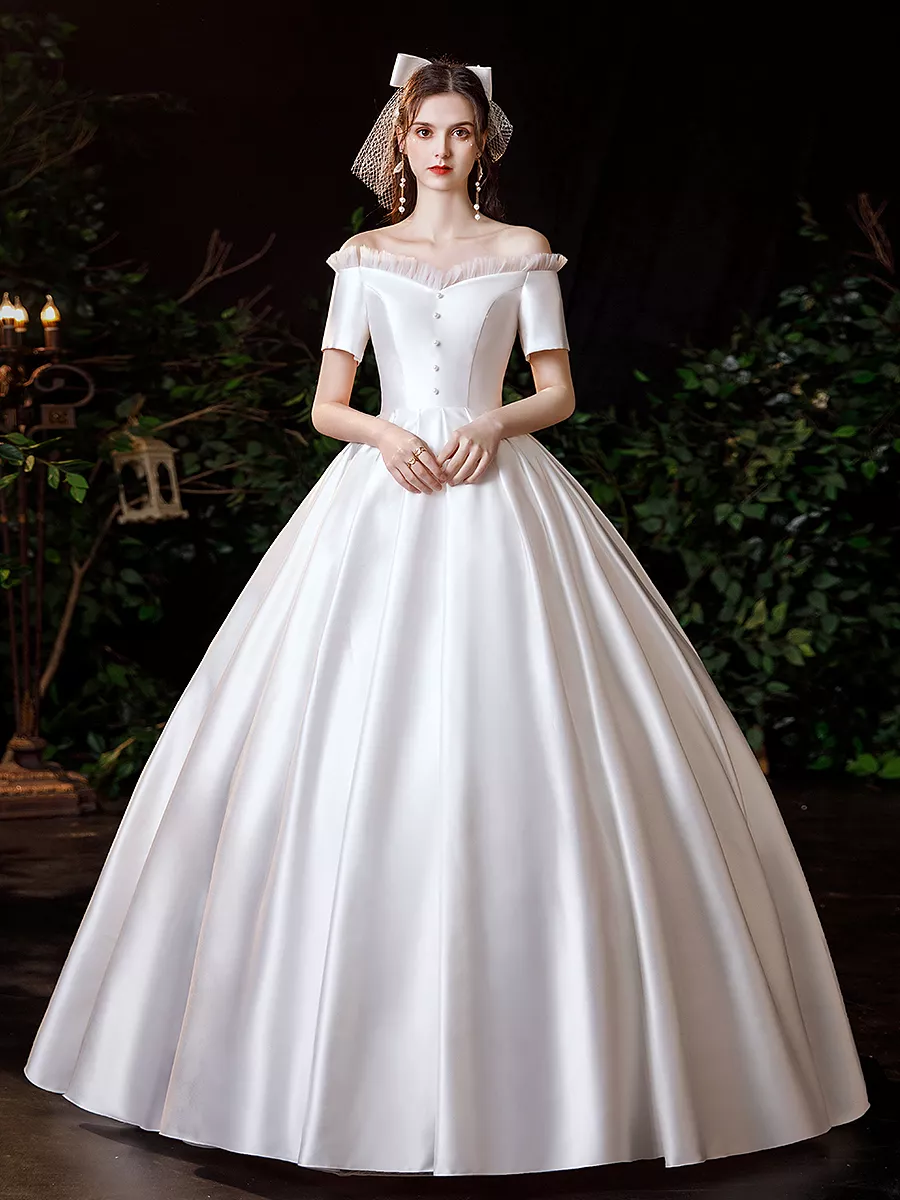 The Lercinda Wedding Bridal Short Sleeve Gown