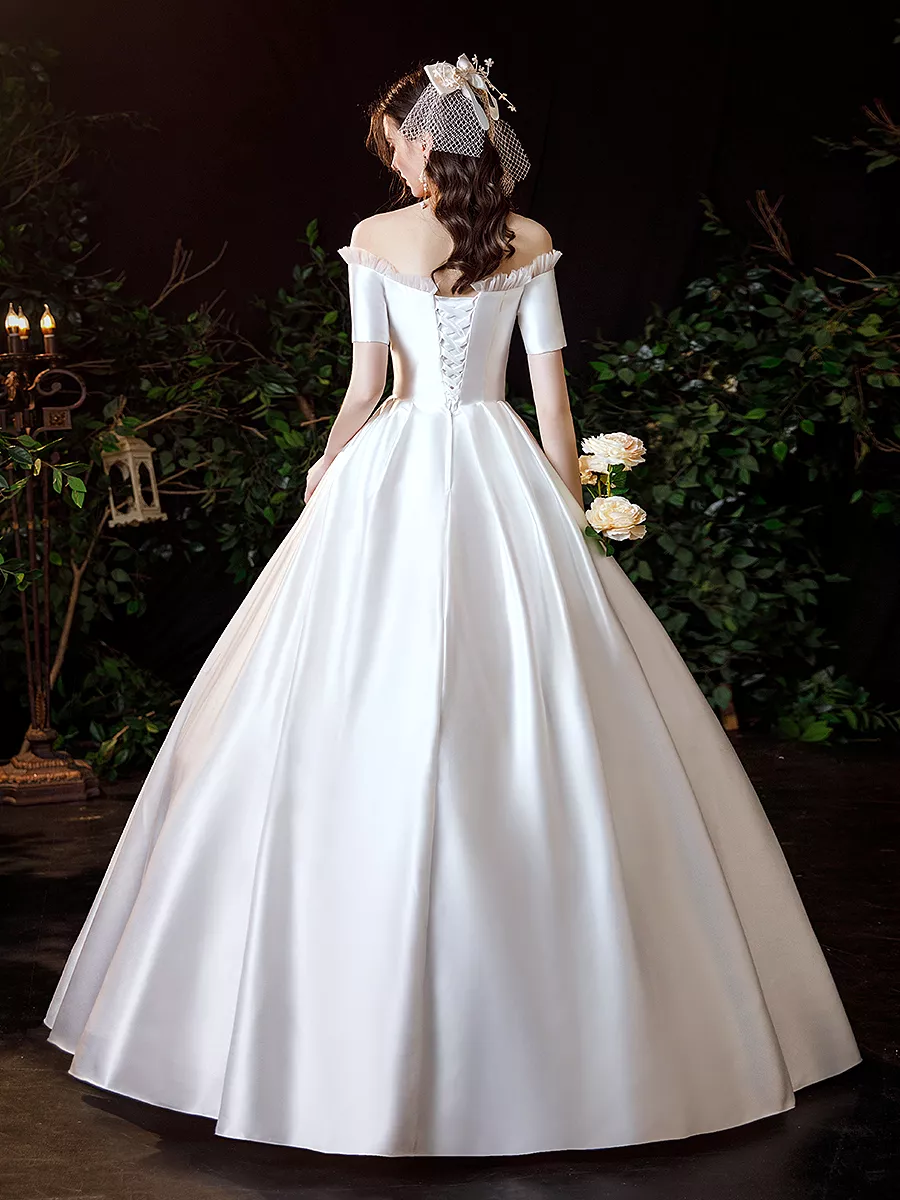 The Lercinda Wedding Bridal Short Sleeve Gown