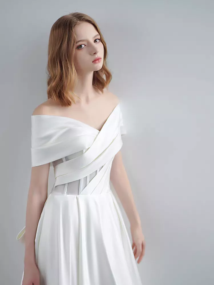 The Perlina Wedding Bridal Off Shoulder Gown