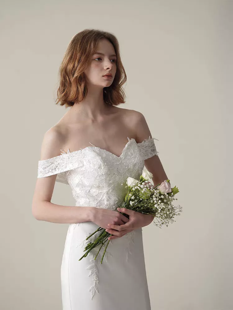 The Sophie Wedding Bridal Off Shoulder Gown