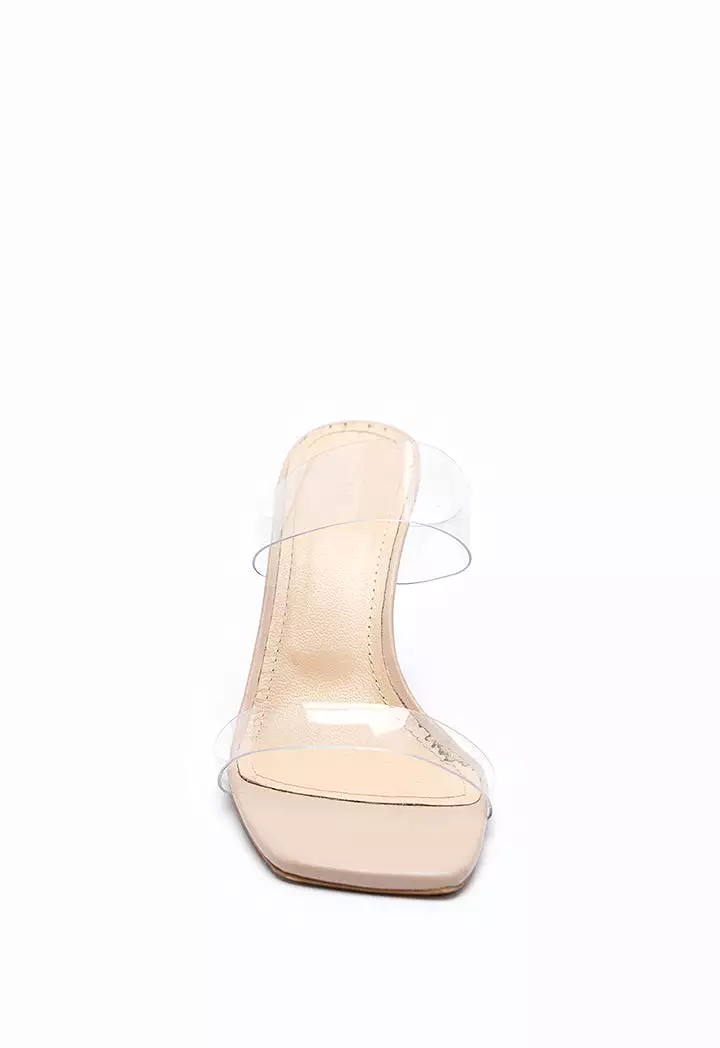 Transparent Square Double Strap Sandals