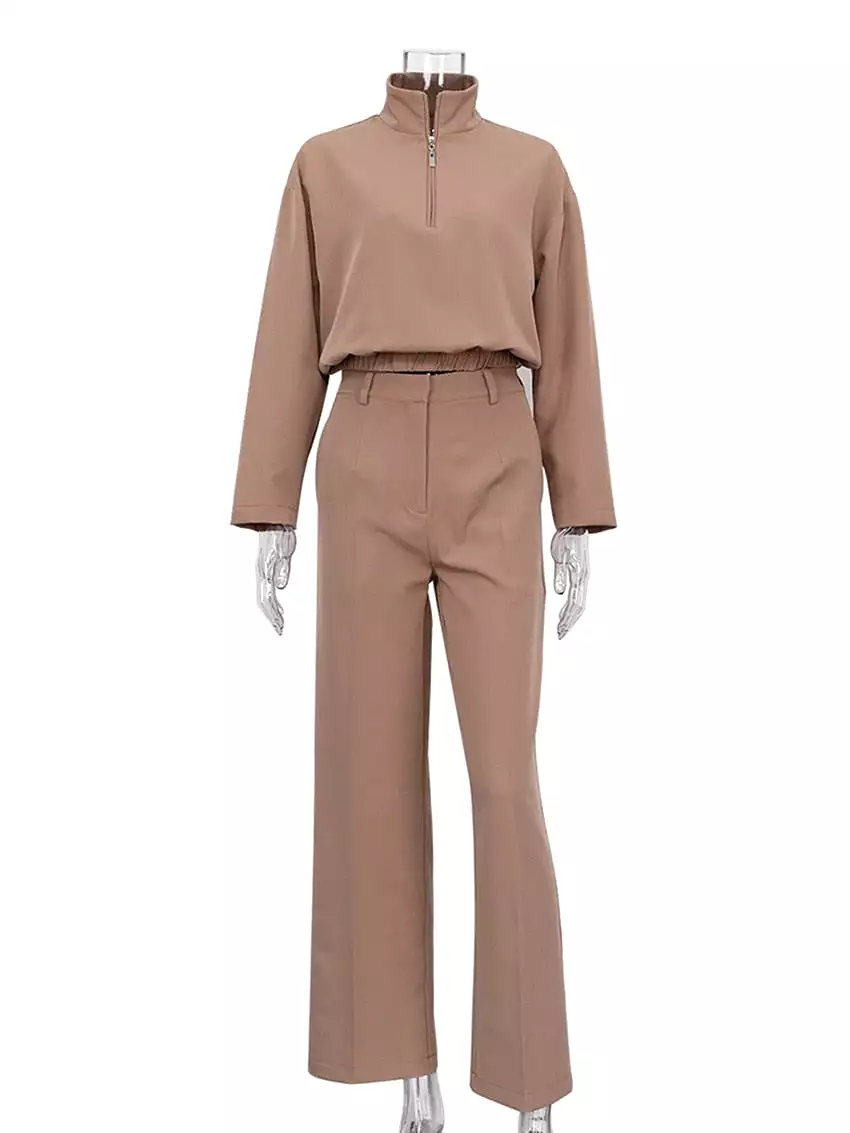 Travel Sets Straight Pants Set Woman 2 Pieces Casual High Waist Trousers Suits Elegant Shirt Two Piece Pants Set Female