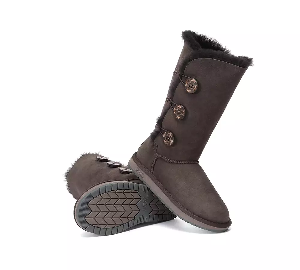 UGG Australian Shepherd Australian Premium Double Face Sheepskin Tall Triple Button Water Resistant Boots