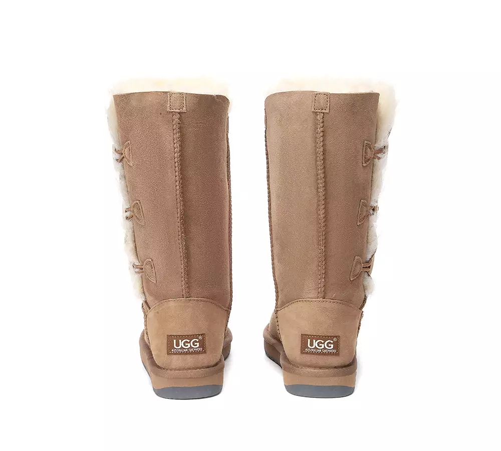 UGG Australian Shepherd Australian Premium Double Face Sheepskin Tall Triple Button Water Resistant Boots