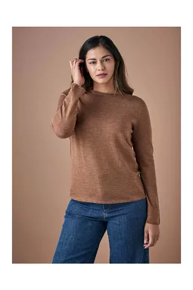 Uimi - Phoebe Crew Neck Jersey Top - Gingerbread