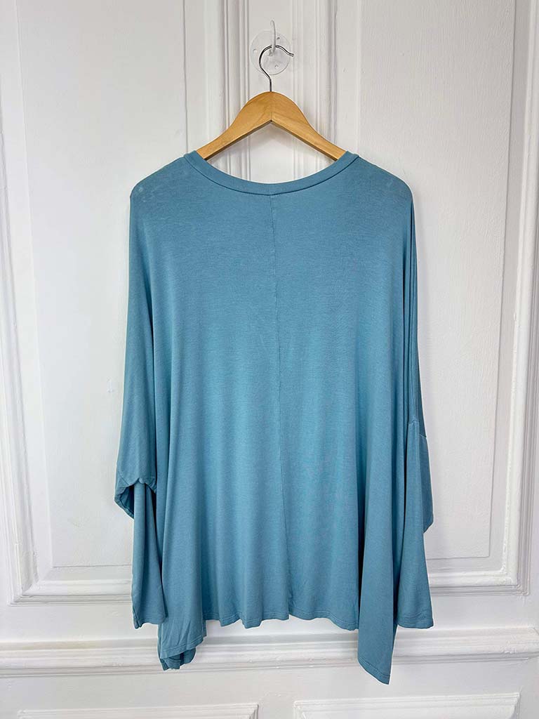 V-Neck Dawny Jersey Top - Maya Blue