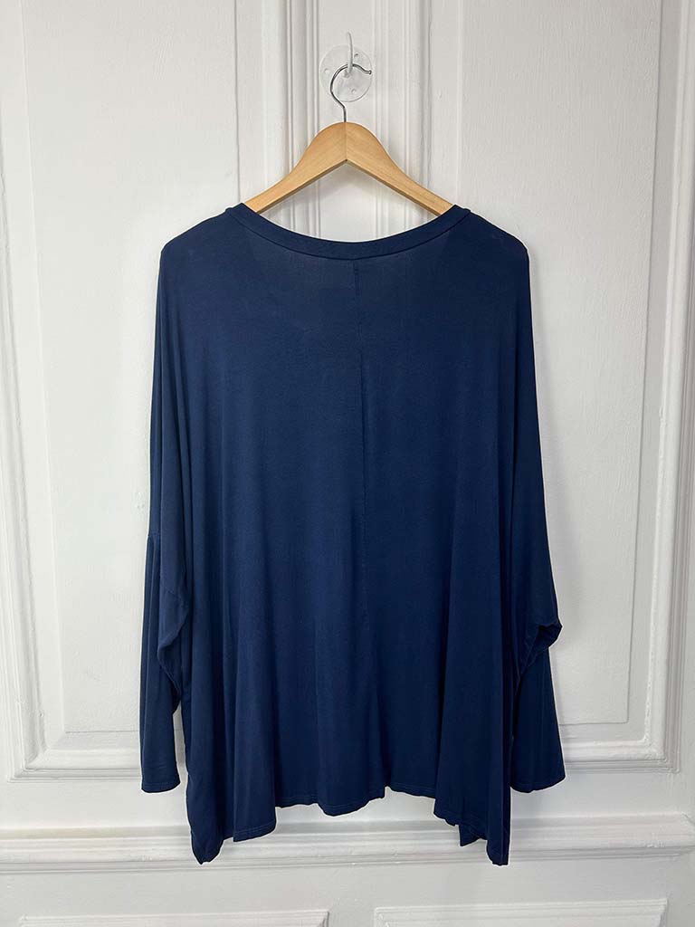 V-Neck Dawny Jersey Top - Navy