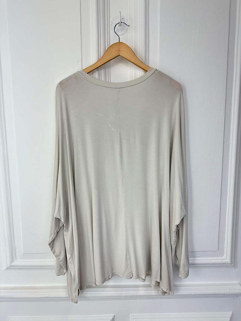 V-Neck Dawny Jersey Top - Stone