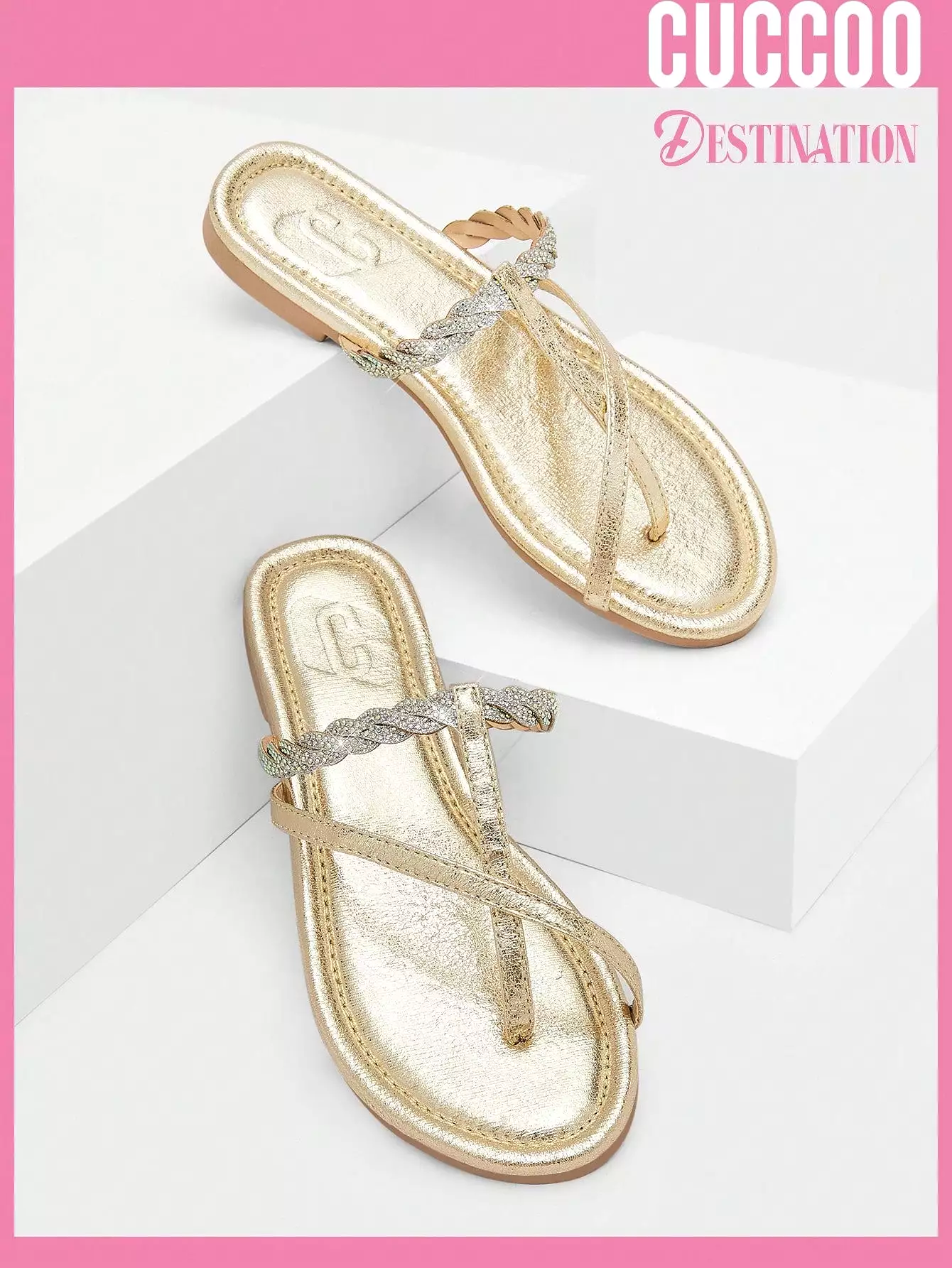 Women Rhinestone Decor Thong Sandals, Glamorous Sandals