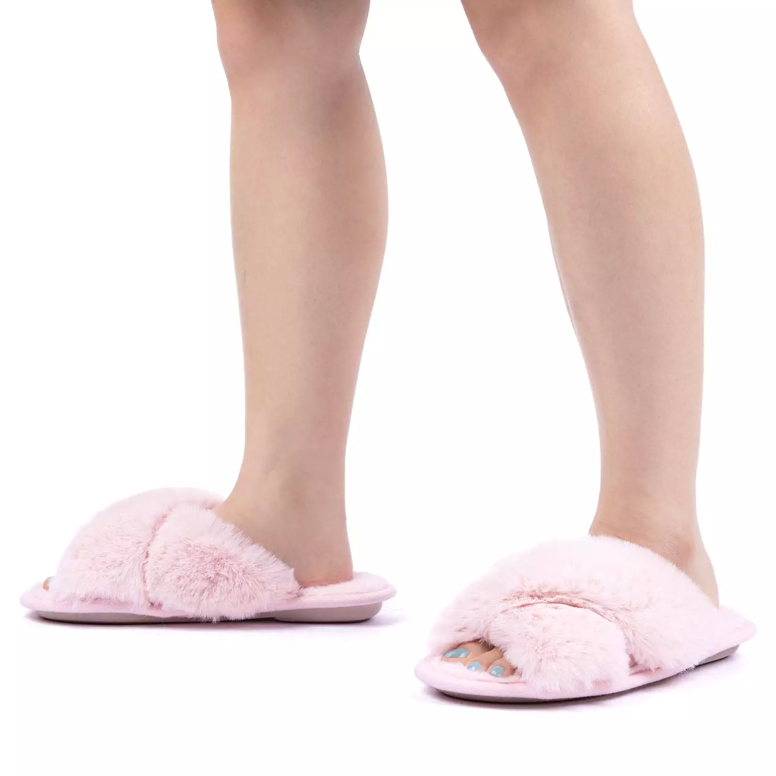 Women's Adeline Cross-Band Faux Fur Slipper